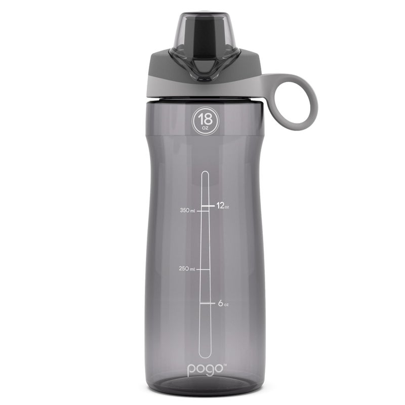 Pogo BPA-Free Tritan Plastic Water Bottle with Chug Lid, 18 Oz, Grey - Image 1